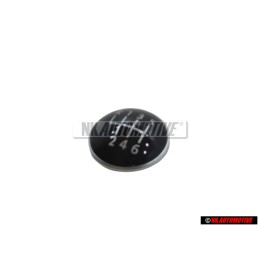 Genuine VW 6 SPEED Gearknob Badge Emblem Black Chrome - 1K0711144J