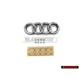 SET For Audi RS2 Rings Front Grill & Rear Boot Badge Emblem