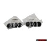 2x Genuine Audi Rings Engine Cover Badge Emblem Black Chrome - 07C103960