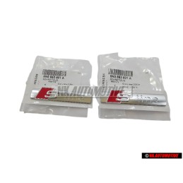 2x Genuine Audi S-LINE Side Badge Emblem Chrome Red - 8N0853601A
