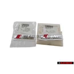 2x Genuine Audi DTM Side Badge Emblem Chrome Red - 8E0853601A