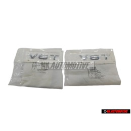 2x Genuine Audi V6T Side Badge Emblem Chrome - 8K0853601
