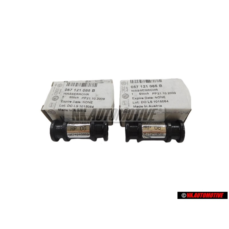 2x Genuine Audi Coolant Pipe - 057121085B