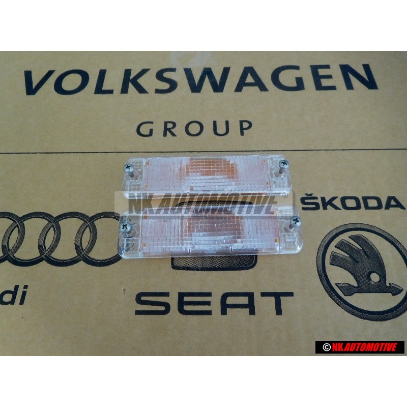 2x Genuine VW Front Repeater Indicator Lens Clear White - 191953141A