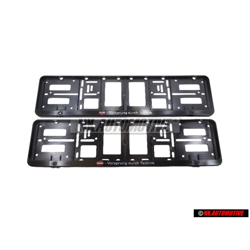 2x Genuine Audi License Plate Holder Vorsprung Durch Technik - A16-2285