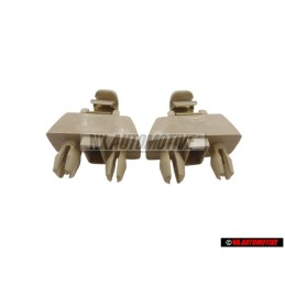 2x Genuine VW Retainer For Sun Visor Corn Silk Beige - 1S0857561 95T