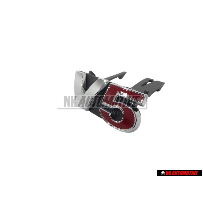 Genuine VW V5 Front Grill badge Chrome Red - 1J5853679D GQF