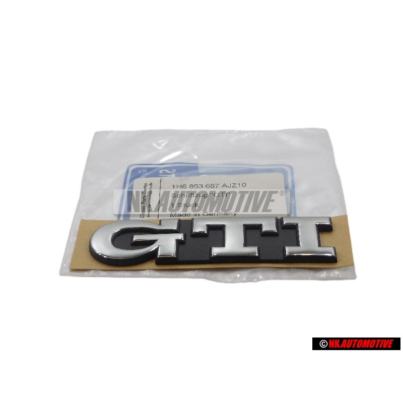 Genuine VW GTI Rear Trunk Boot Badge Emblem Chrome - 1H6853687AJZ10