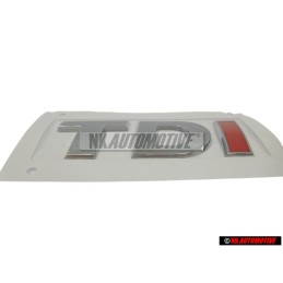 Genuine VW TDI Rear Trunk Boot Badge Emblem Chrome Red - 2H0853675B GQF