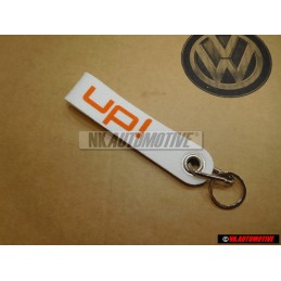 Genuine VW UP White Orange KeyTag Keychain Keyring Keyfob - 1S0087013 UH8