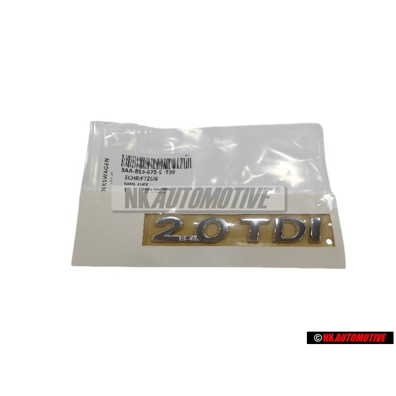 Genuine VW 2.0 TDI Rear Boot Badge Emblem - 3AA853675E 739