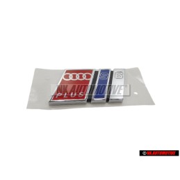 Genuine Audi S6 PLUS Rear Boot Badge Emblem Chrome Blue Red - 4A9853735C 2ZZ