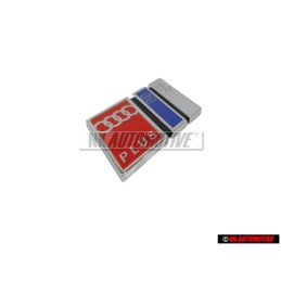 Genuine Audi S6 PLUS Rear Boot Badge Emblem Chrome Blue Red - 4A9853735C 2ZZ