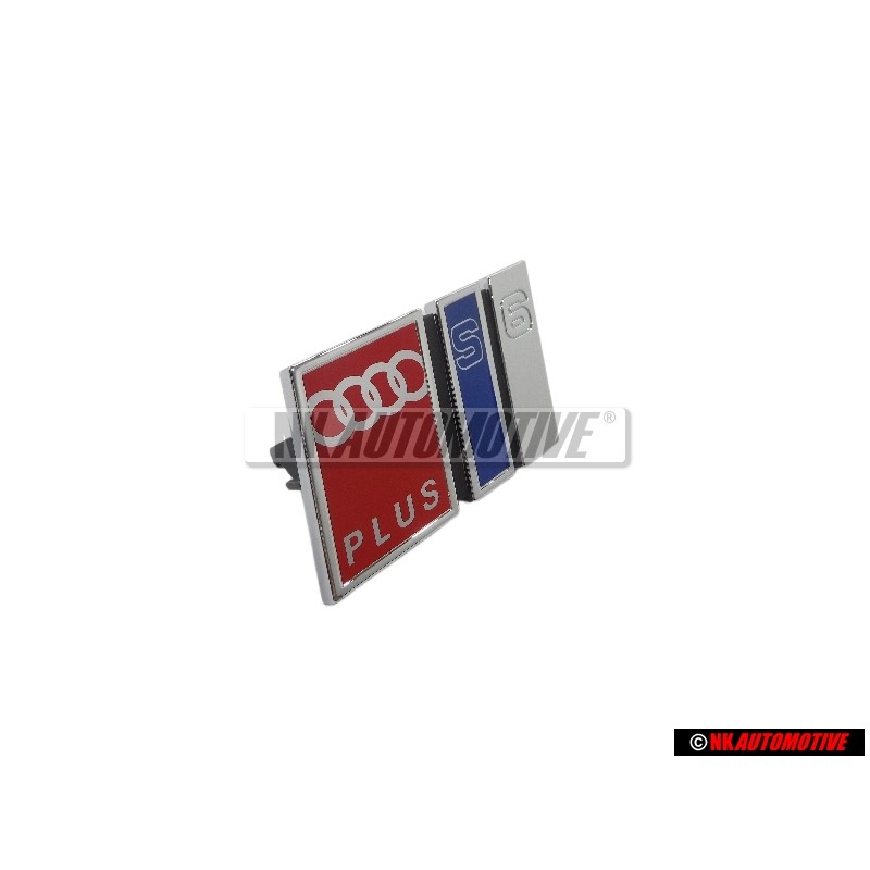 Genuine Audi S6 PLUS Front Grill Badge Emblem Chrome Blue Red - 4A5853736D 2ZZ