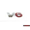 Genuine VW V6 Rear Trunk Boot Badge Emblem Chrome Red - 1J0853675AAGQF