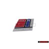 Genuine Audi RS2 Front Grill Badge Chrome Blue Red - 8A0853735B 2ZZ