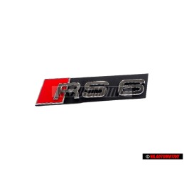 Genuine Audi RS6 Front Grill Badge Emblem Black Chrome Red - 4B0853736B 2ZZ