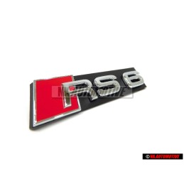 Genuine Audi RS6 Front Grill Badge Emblem Black Chrome Red - 4B0853736B 2ZZ