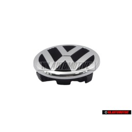 Genuine VW Front Grill Badge Emblem Chrome 125mm - 1T0853601A FDY