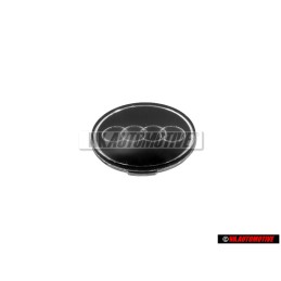 Genuine Audi Rings Steering Wheel Badge Emblem Black Chrome - 8A0419685