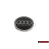 Genuine Audi Rings Steering Wheel Badge Emblem Black Chrome - 8A0419685