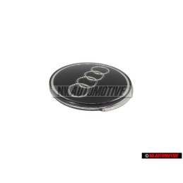 Genuine Audi Rings Steering Wheel Badge Emblem Black Chrome - 8A0419685