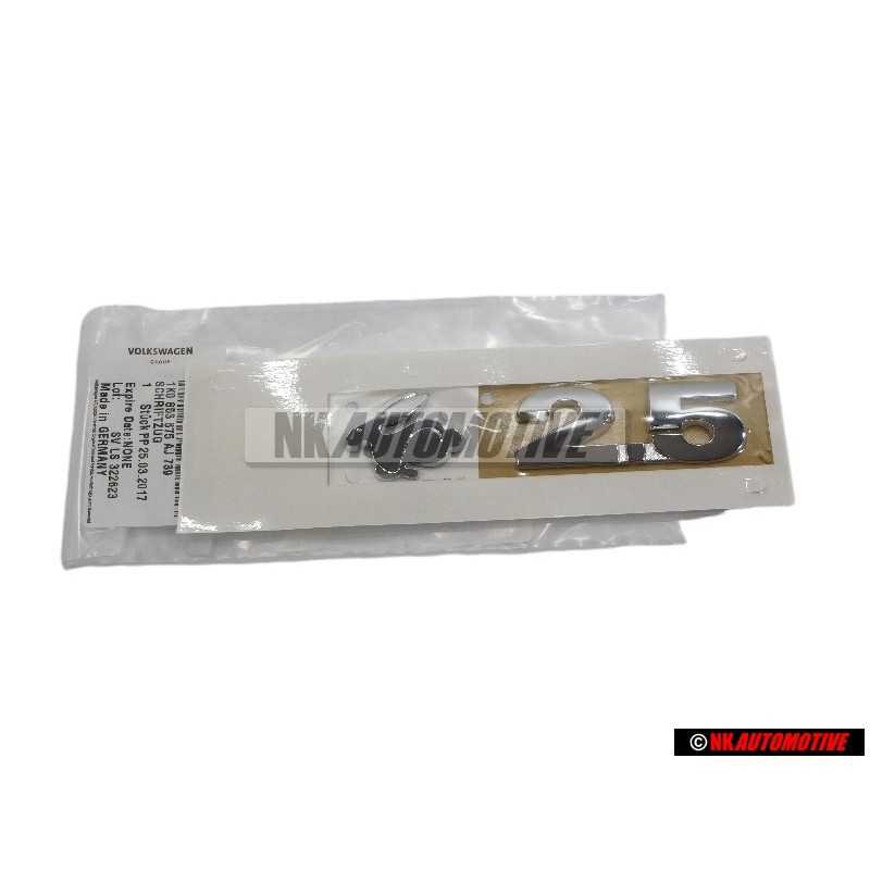 Genuine VW RABBIT 2.5L Rear Trunk Boot Badge Emblem Chrome - 1K0853675AJ739