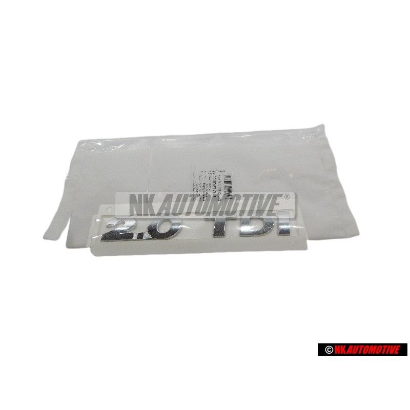 Genuine VW 2.0 TDI Rear Trunk Boot Badge Emblem Chrome - 5K0853675Q 739