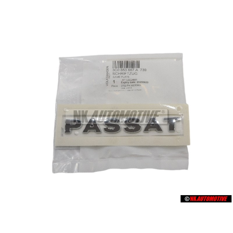 Genuine VW PASSAT Rear Trunk Boot Badge Emblem Chrome - 3C0853687A 739
