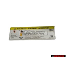 Genuine VW Sticker HIGH VOLTAGE - 8K0010520A
