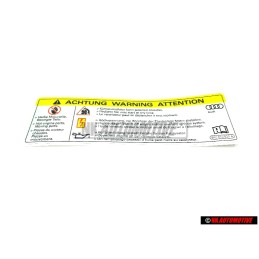 Genuine VW Sticker HIGH VOLTAGE - 8K0010520A
