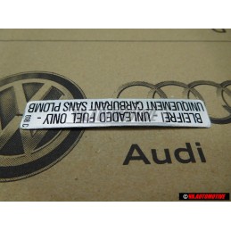 Genuine VW Sticker Unleaded Fuel Only - 000010018C