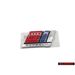 Genuine Audi RS2 Rear Trunk Boot Badge Emblem Chrome Red Blue - 8A0853735A 2ZZ