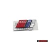Genuine Audi RS2 Rear Trunk Boot Badge Emblem Chrome Red Blue - 8A0853735A 2ZZ