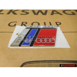 Genuine Audi RS2 Rear Trunk Boot Badge Emblem Chrome Red Blue - 8A0853735A 2ZZ