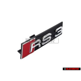 Genuine Audi RS3 Front Grill Badge Emblem Black Chrome Red - 8P0853736C 2ZZ