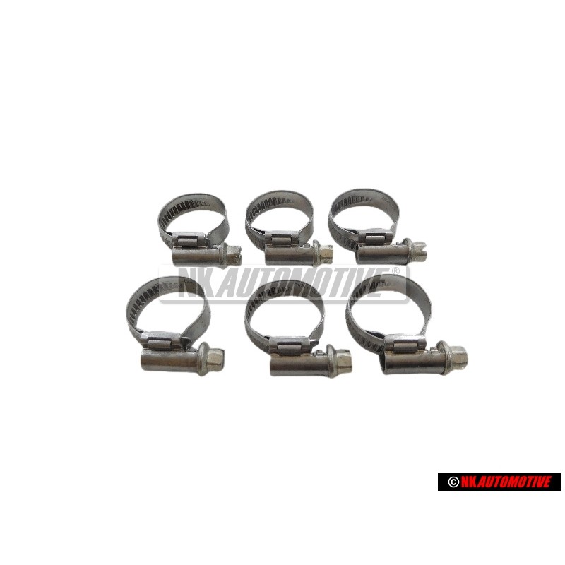 6x Genuine VW Hose Clamp Jubilee 12-22x9x0.4 - N 10258201