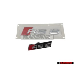 Genuine Audi SET Front Grill & Rear Boot Badge Emblem - RS6 C5 (4B)