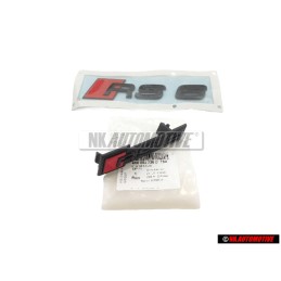 Genuine Audi SET Front Grill & Rear Boot Badge Emblem Black - RS6 C8 (4A)