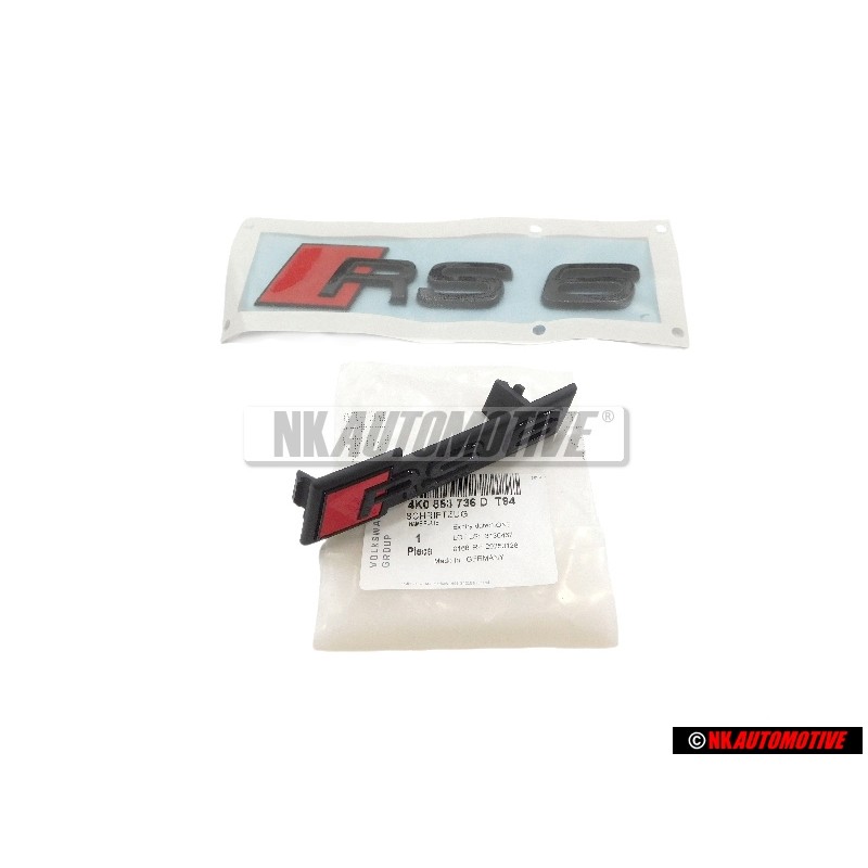 Genuine Audi SET Front Grill & Rear Boot Badge Emblem Black - RS6 C8 (4A)