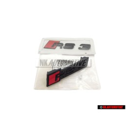 Genuine Audi SET Front Grill & Rear Boot Badge Emblem Black - RS3 FL (8V)