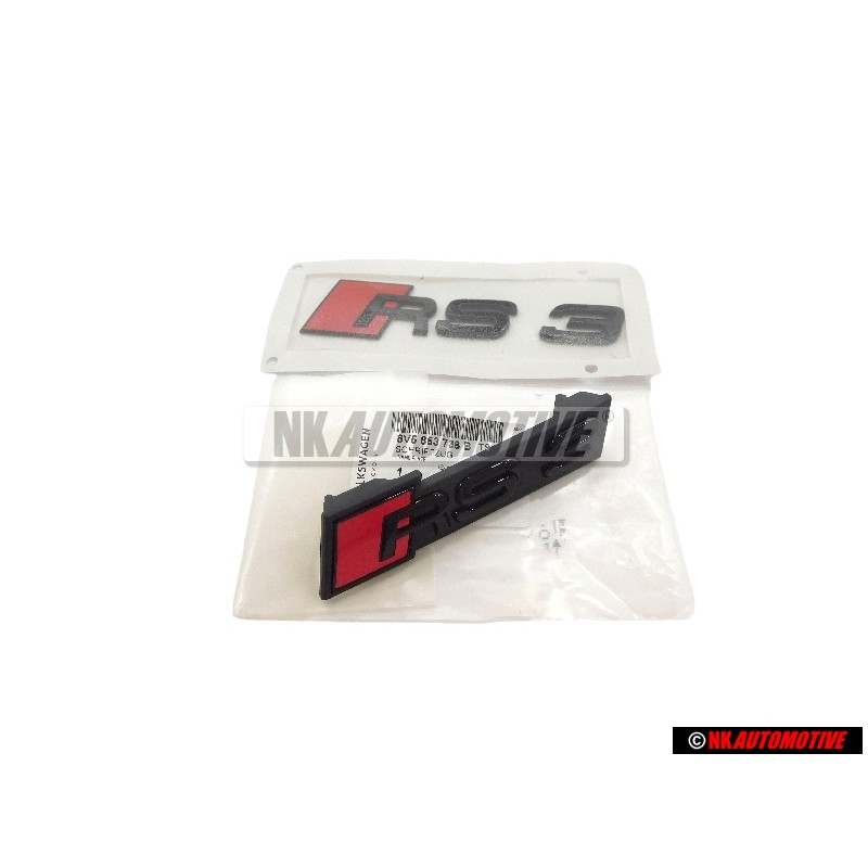 Genuine Audi SET Front Grill & Rear Boot Badge Emblem Black - RS3 FL (8V)