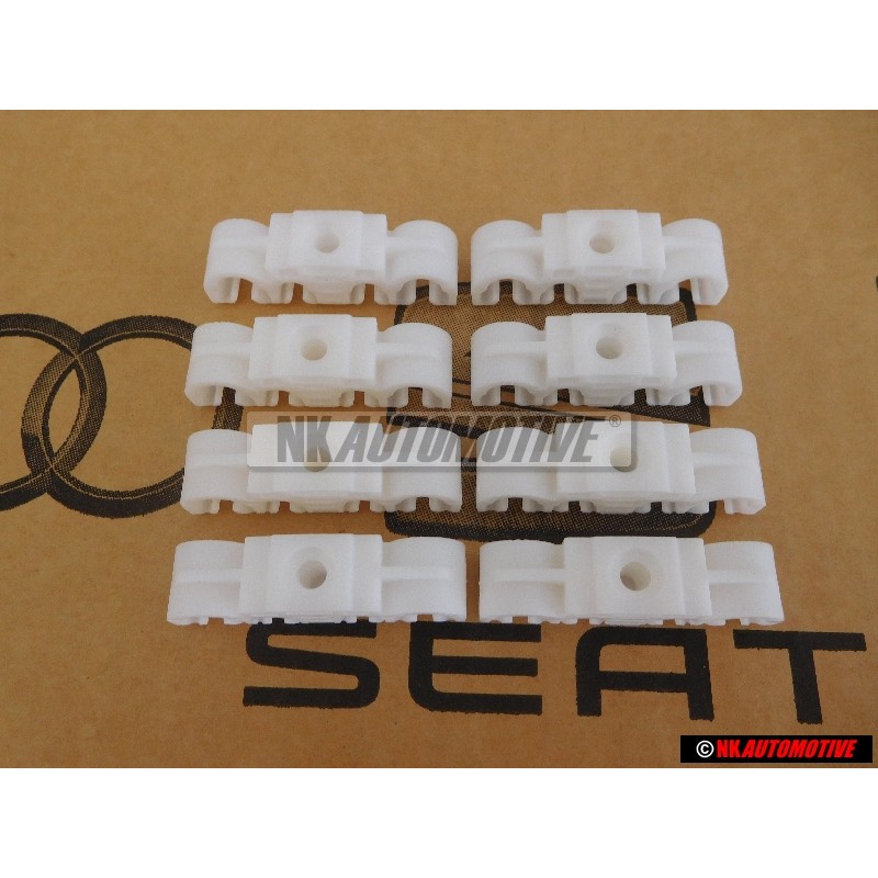 8x Genuine VW Fuel Line Hose Clip, Clamp, Holder - 191201449