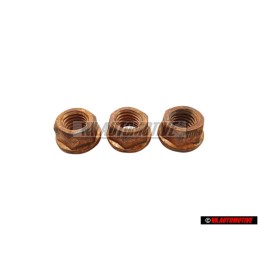 3x Genuine VW Hexagon Collar Nut Self-Locking - N 90200201