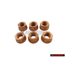 6x Genuine VW Hexagon Collar Nut - 046145749