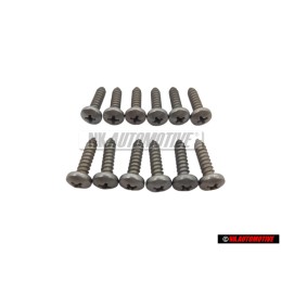 12x Genuine VW Oval Head Panel Screw Bolt 4.8x19 - N 01397520