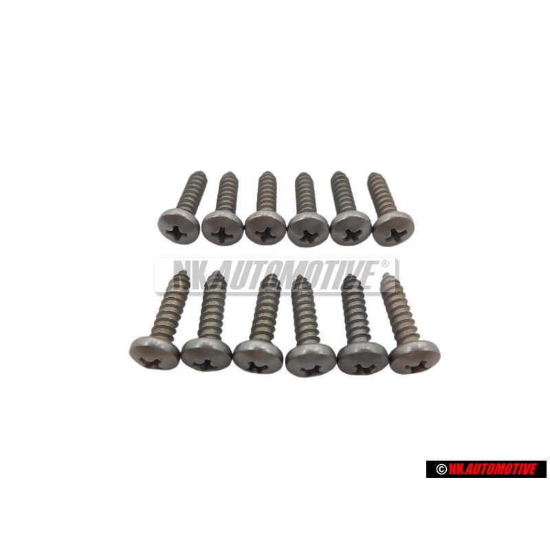 12x Genuine VW Oval Head Panel Screw Bolt 4.8x19 - N 01397520