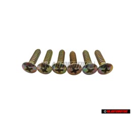 6x Genuine VW Oval Head CSK. Self Tapp Screw 4.8x22 - N 0141063