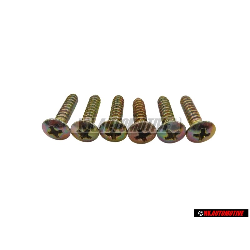 6x Genuine VW Oval Head CSK. Self Tapp Screw 4.8x22 - N 0141063