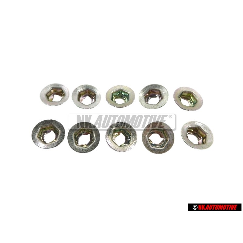 10x Genuine VW Rear Heat Shield Nut, Thread Cutting - N 0386011